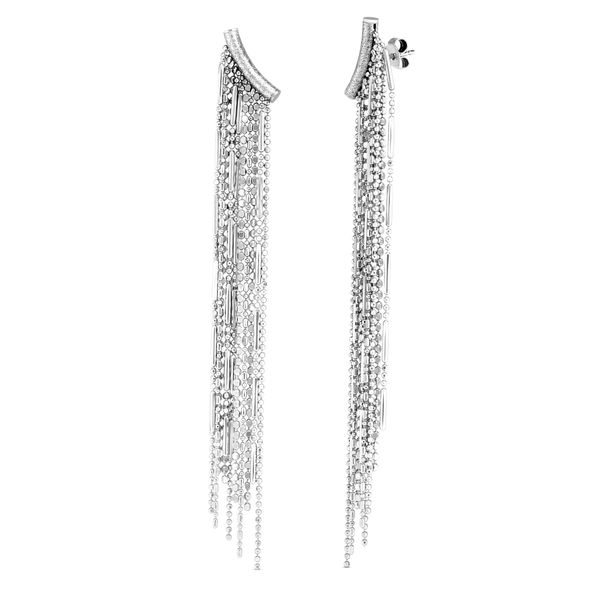 Silver Shoulder Duster Fringe Earrings Morin Jewelers Southbridge, MA