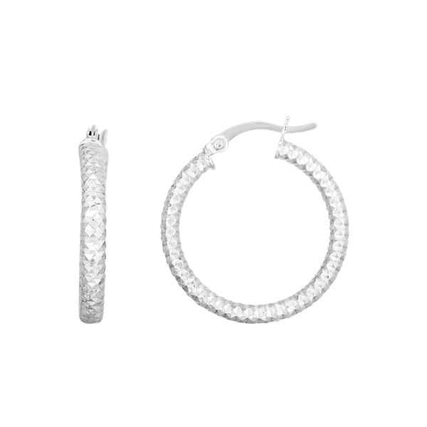 Silver 20mm Linear Diamond Cut Hoops  Adair Jewelers  Missoula, MT