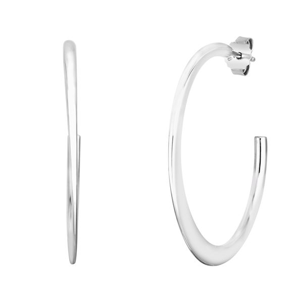 Silver 39mm Polished C Hoops The Hills Jewelry LLC Worthington, OH