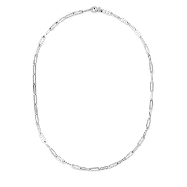 Silver 4MM Flat Paperclip Link Chain Necklace Young Jewelers Jasper, AL