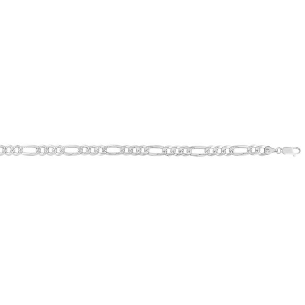 Silver 7.2mm White Pave Figaro Chain  Adair Jewelers  Missoula, MT
