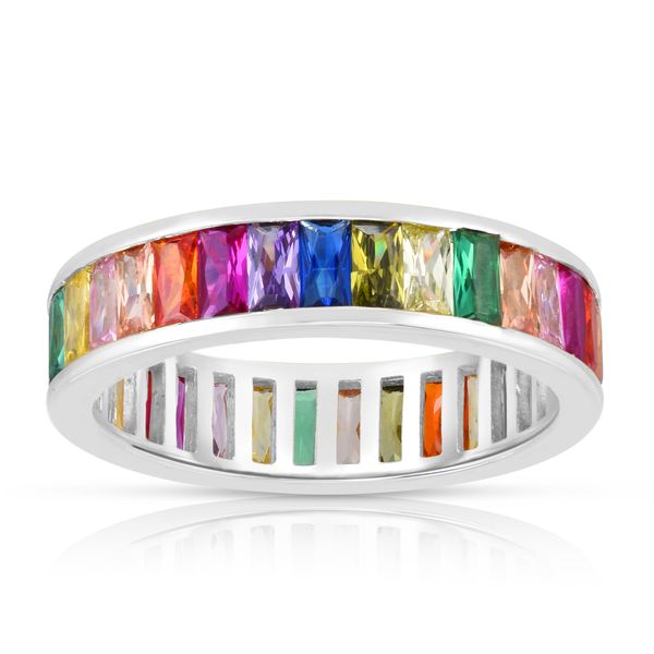 Silver Rainbow CZ Baguette Eternity Ring Adair Jewelers  Missoula, MT