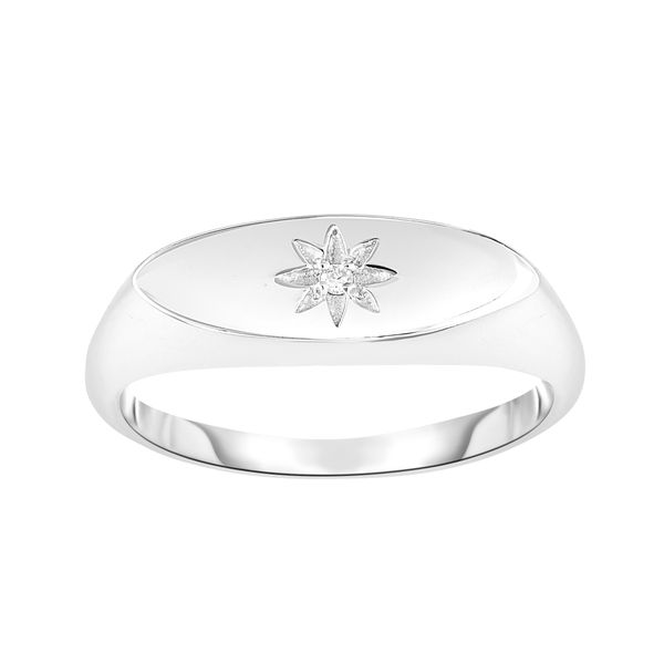 Silver Diamond Accent Flower Ring Young Jewelers Jasper, AL