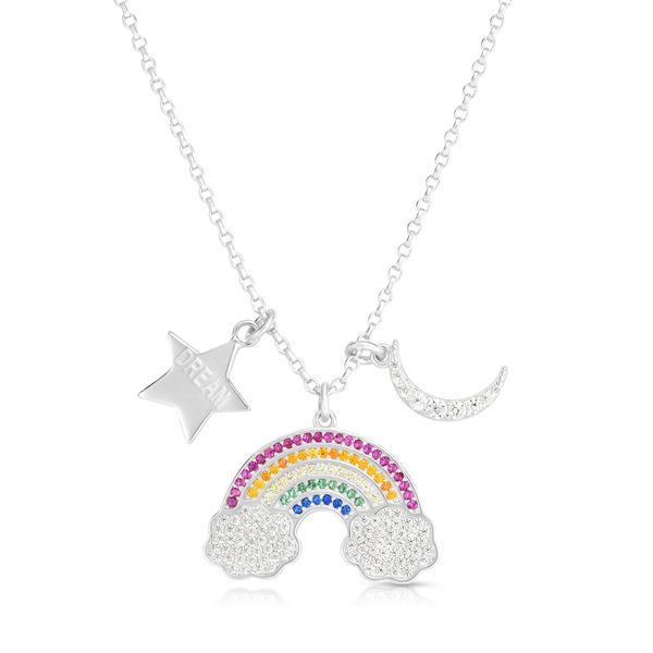 Silver Rainbow CZ Charm Rainbow Necklace Adair Jewelers  Missoula, MT