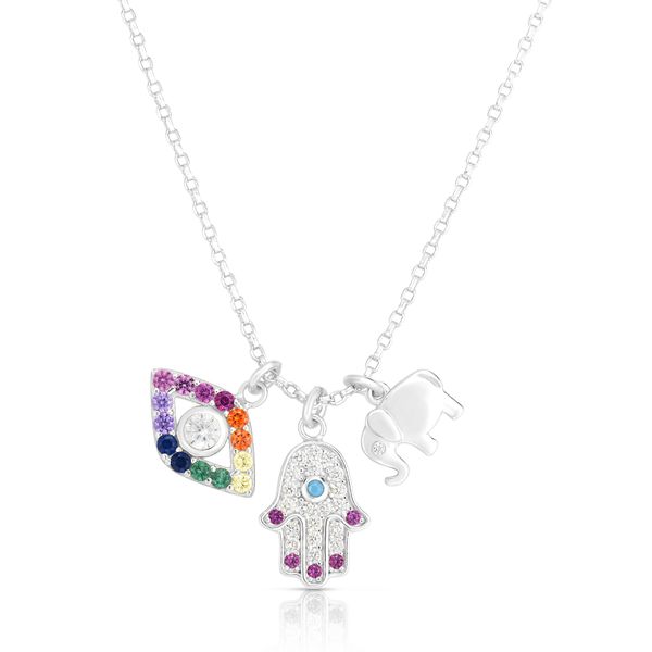 Silver Rainbow CZ Charm Dangle Necklace  Adair Jewelers  Missoula, MT