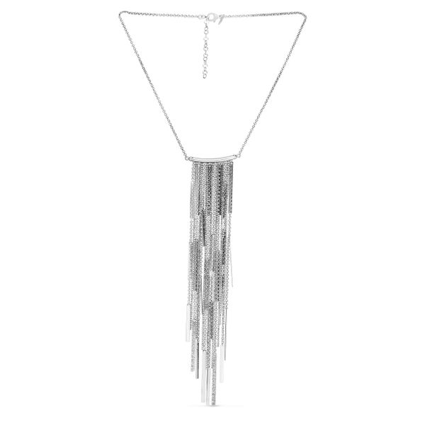 Silver Long Bar Fringe Necklace Parris Jewelers Hattiesburg, MS