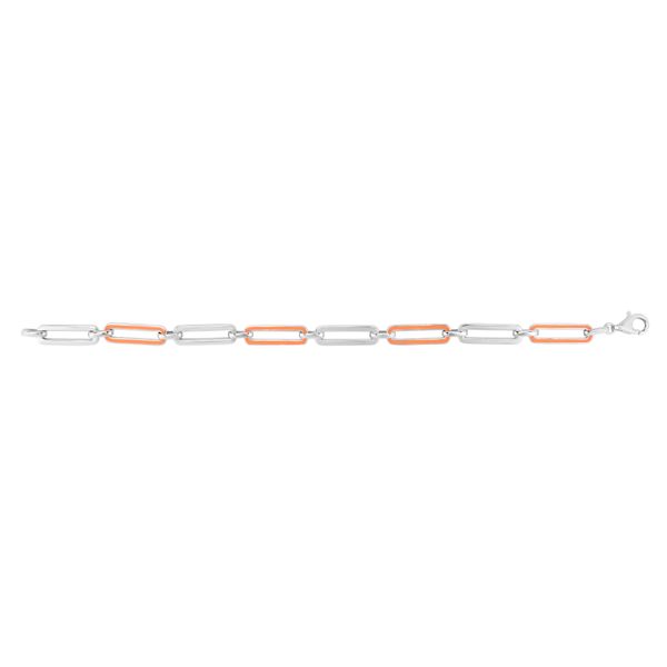 Silver Orange Enamel Paperclip Bracelet Parris Jewelers Hattiesburg, MS