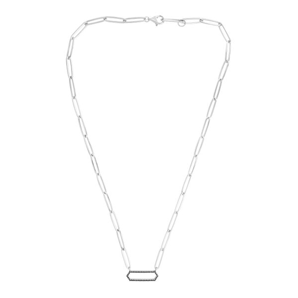 Silver Black CZ Paperclip Necklace Young Jewelers Jasper, AL