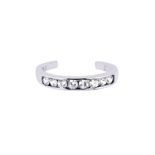 Silver Channel Set CZ Toe Ring The Hills Jewelry LLC Worthington, OH