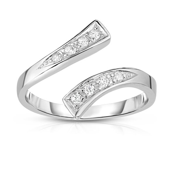 Silver Graduated Bypass CZ Toe Ring Morin Jewelers Southbridge, MA