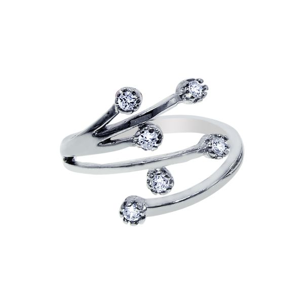 Silver Bypass Scattered CZ Toe Ring Moseley Diamond Showcase Inc Columbia, SC