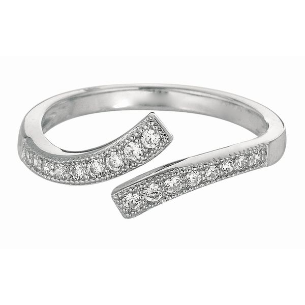 Silver Bypass Swirl CZ Toe Ring Morin Jewelers Southbridge, MA