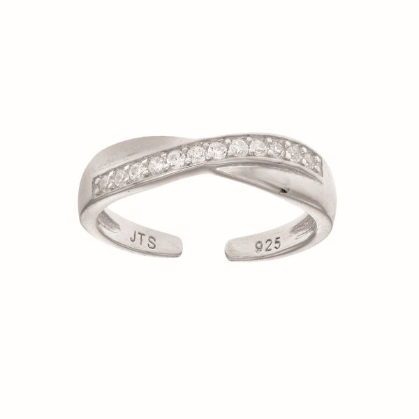 Silver CZ Crisscross Toe Ring James Douglas Jewelers LLC Monroeville, PA