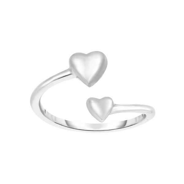 Silver Polished Bypass Heart Toe Ring John Herold Jewelers Randolph, NJ