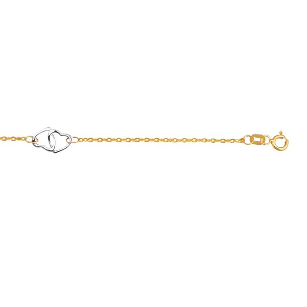 14K Two-tone Gold Interlocking Heart Anklet Adair Jewelers  Missoula, MT