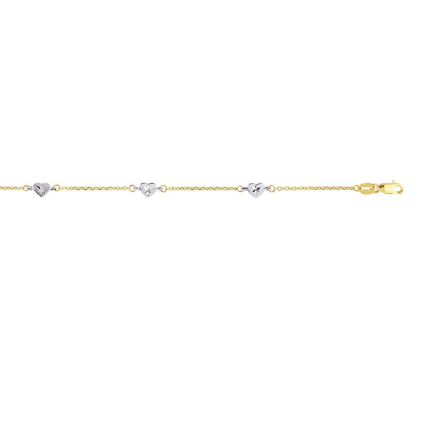 14K Two-tone Gold Heart Station Anklet Adair Jewelers  Missoula, MT