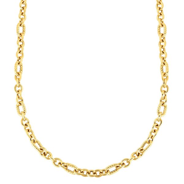 14K Gold Italian Cable Oval Link Necklace Ritzi Jewelers Brookville, IN