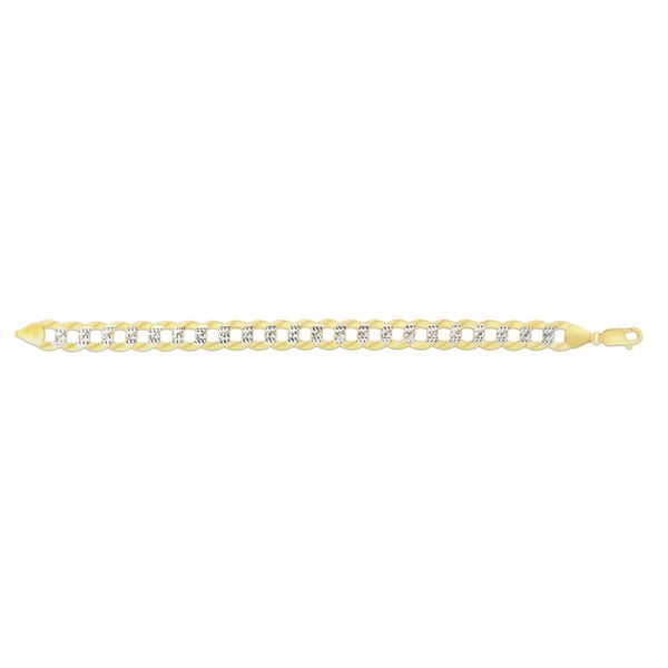 14K Gold 11.23mm White Pave Curb Chain  Scirto's Jewelry Lockport, NY