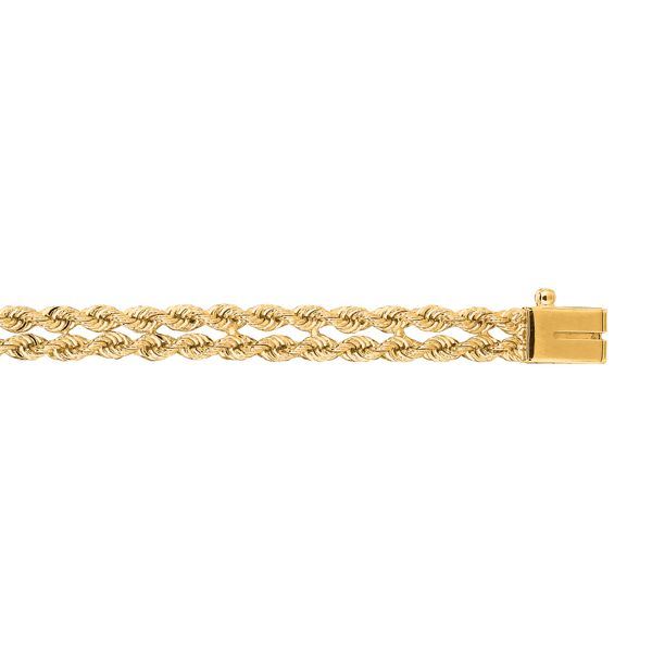 14K Gold 4.8mm Multi-Row Rope Chain Bracelet Washington Diamond Falls Church, VA
