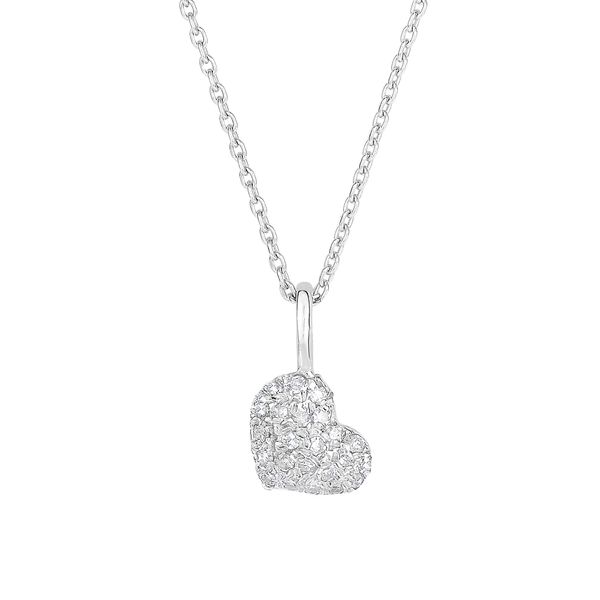 14K Gold .10ct Diamond Pave Heart Necklace Washington Diamond Falls Church, VA