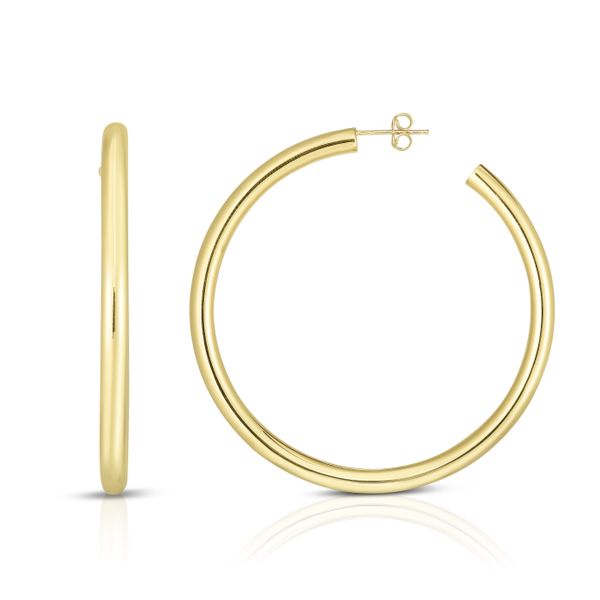 14K Gold 4mm Polished C Hoop Earring Washington Diamond Falls Church, VA
