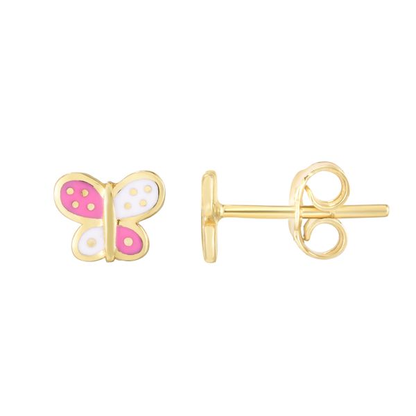 14K Butterfly Enamel Earrings Enchanted Jewelry Plainfield, CT