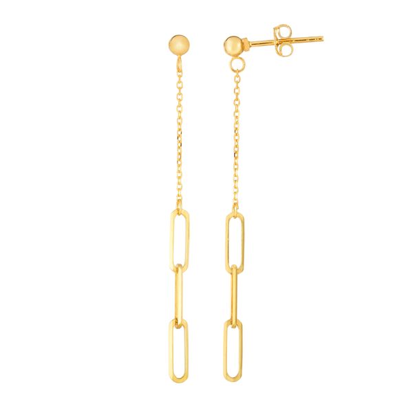 14K Gold Dangle Paperclip Earrings Adair Jewelers  Missoula, MT