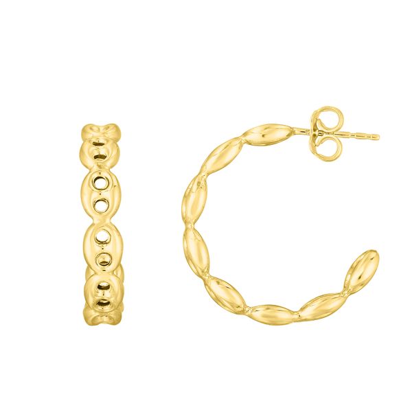 14K Gold Puffed Mariner C Hoop Adair Jewelers  Missoula, MT