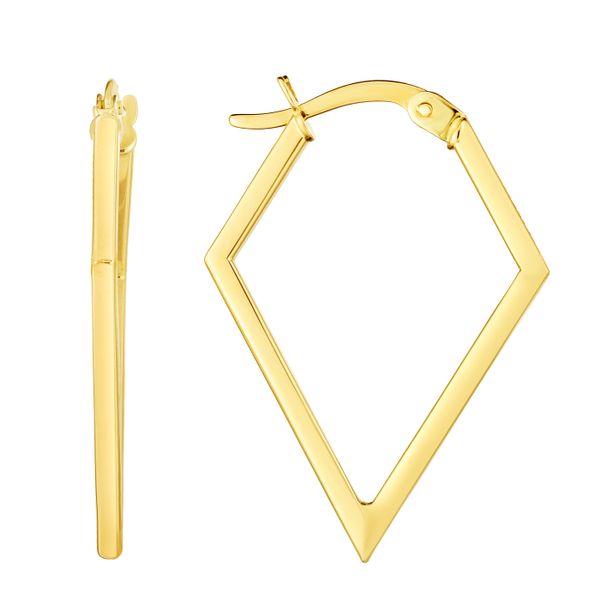 14K Gold Geometric Hoop Earrings John Herold Jewelers Randolph, NJ