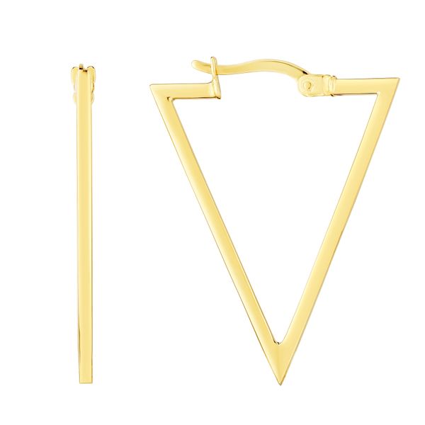 14K Gold Triangle Hoops Earrings Adair Jewelers  Missoula, MT