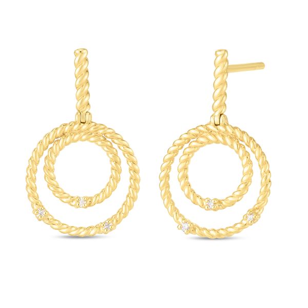 14K Diamond Cable Circle Drop Earrings Van Scoy Jewelers Wyomissing, PA