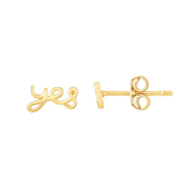 14K Gold Polished Say Yes Stud Earring John Herold Jewelers Randolph, NJ