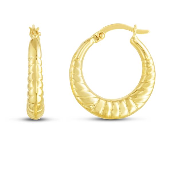 14K Thin Twist Hoops Karen's Jewelers Oak Ridge, TN