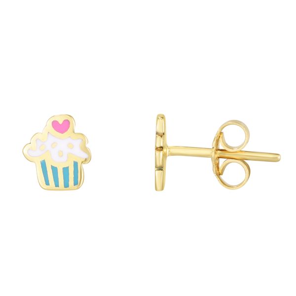 14K Cupcake Enamel Earrings Bell Jewelers Murfreesboro, TN