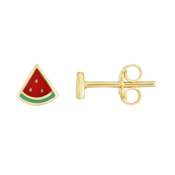 14K Watermelon Enamel Earrings Valentine's Fine Jewelry Dallas, PA