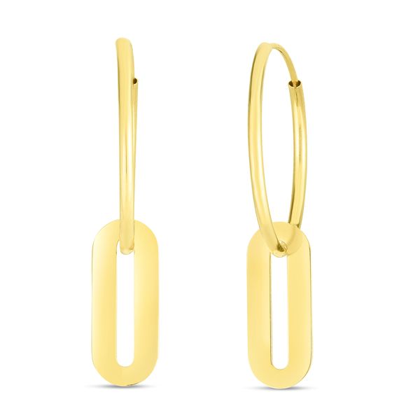 14K Paperclip Hoop Drop Earring Scirto's Jewelry Lockport, NY