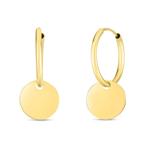14K Dangle Circle Huggie Earring Bell Jewelers Murfreesboro, TN