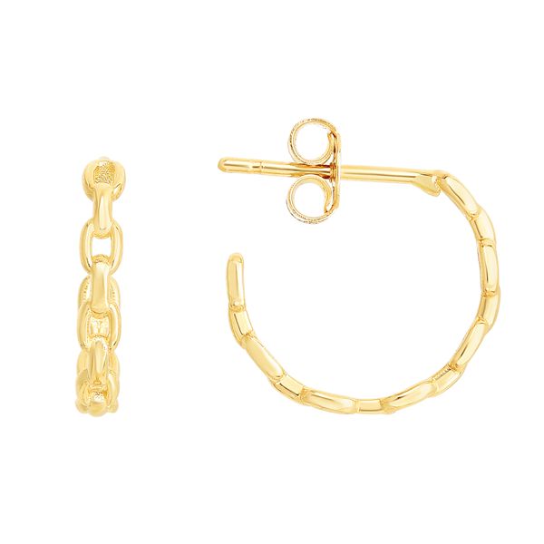 14K Yellow Gold Oval Links C Hoops Scirto's Jewelry Lockport, NY