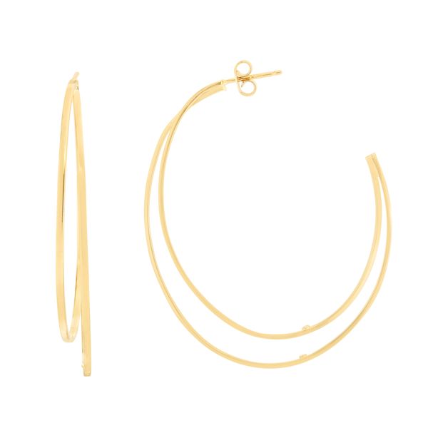 14K Double Row C Hoops Enchanted Jewelry Plainfield, CT