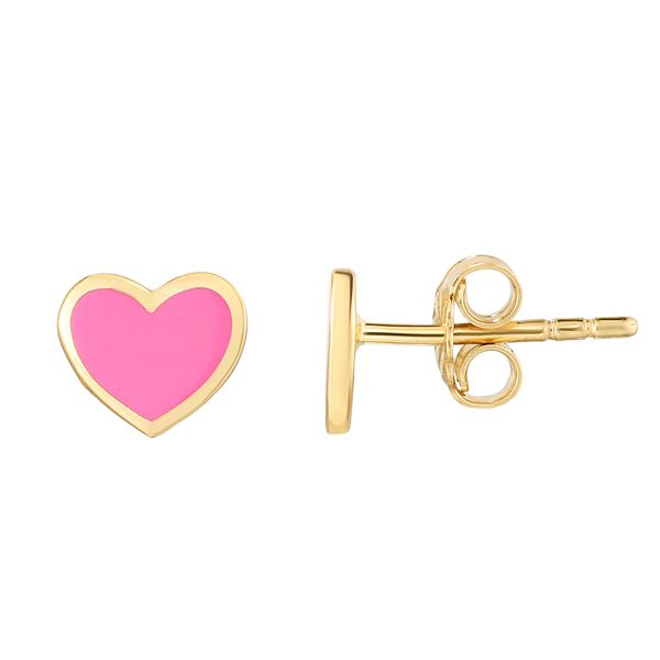 14K Heart Enamel Earrings The Jewelry Source El Segundo, CA