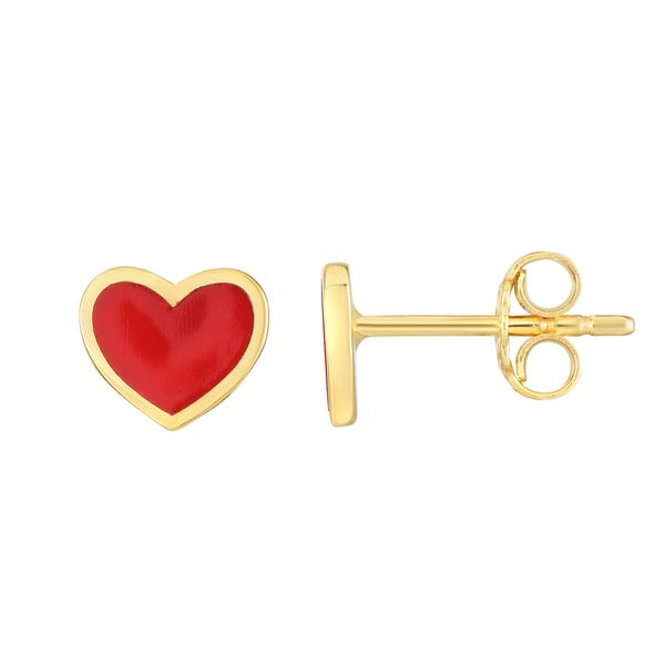 14K Heart Enamel Earrings Enchanted Jewelry Plainfield, CT