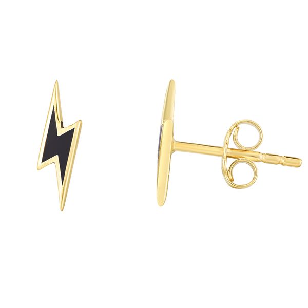14K Lightning Bolt Enamel Earrings Enchanted Jewelry Plainfield, CT