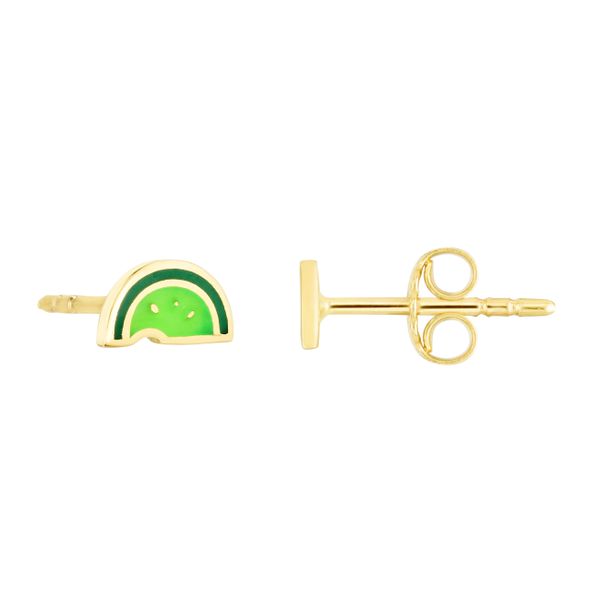 14K Lime Wedge Enamel Earrings Morin Jewelers Southbridge, MA