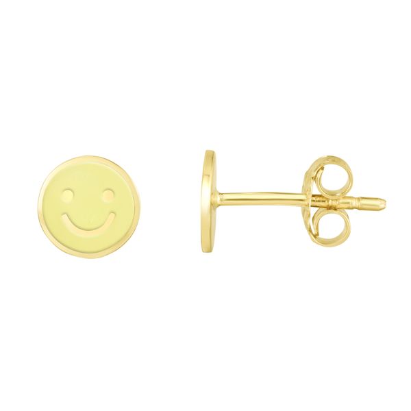 14K Smiley Face Enamel Earrings Scirto's Jewelry Lockport, NY