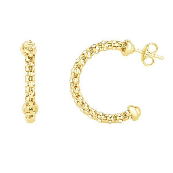 14K Gold Popcorn Hoop Earrings Enchanted Jewelry Plainfield, CT