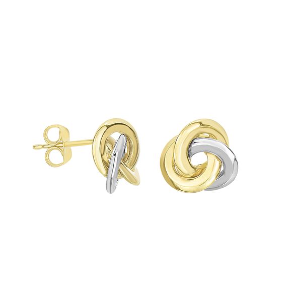 for Women 14k Two-tone Gold Loveknot Stud Earrings