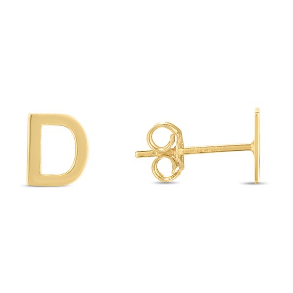 14K Gold Initial D Stud Earring John Herold Jewelers Randolph, NJ