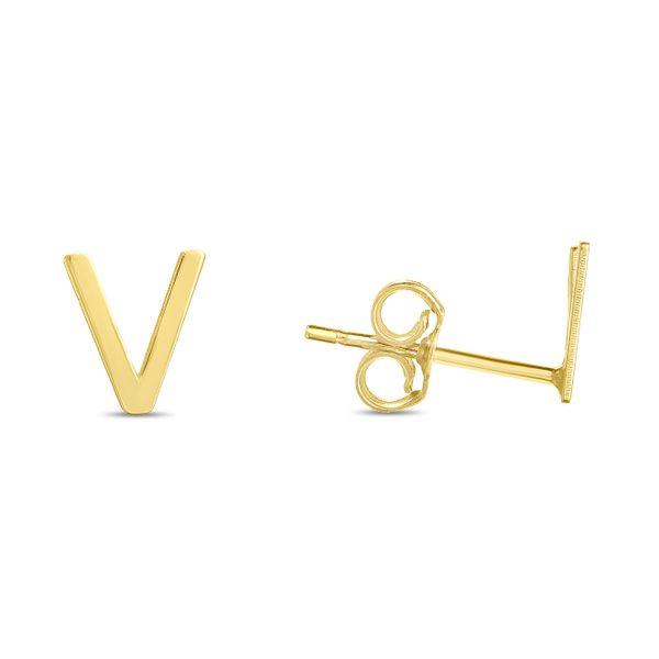 14K Gold Initial V Stud Earring Adair Jewelers  Missoula, MT