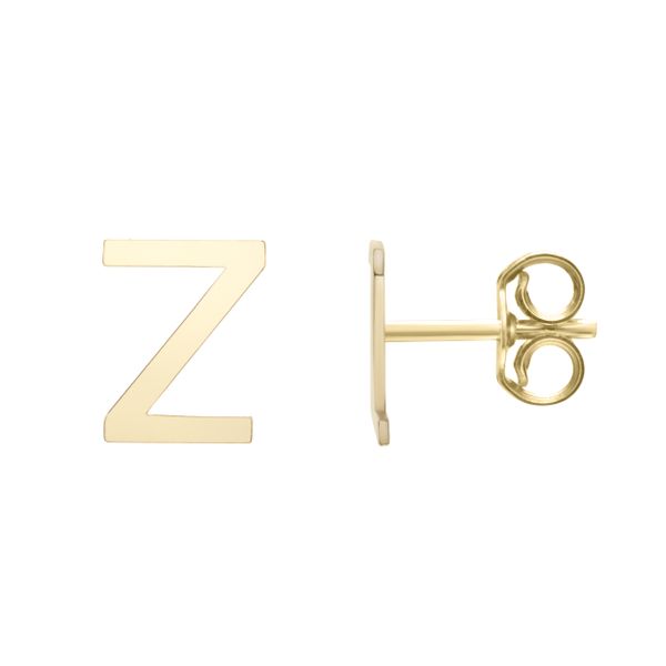 14K Gold Initial Z Stud Earring John Herold Jewelers Randolph, NJ