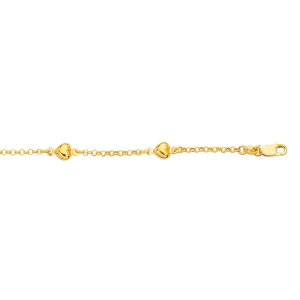 14K Gold Heart Station Bracelet Adair Jewelers  Missoula, MT